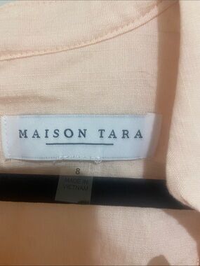 MAISON TARA Soft Peach Button-Up Blouse